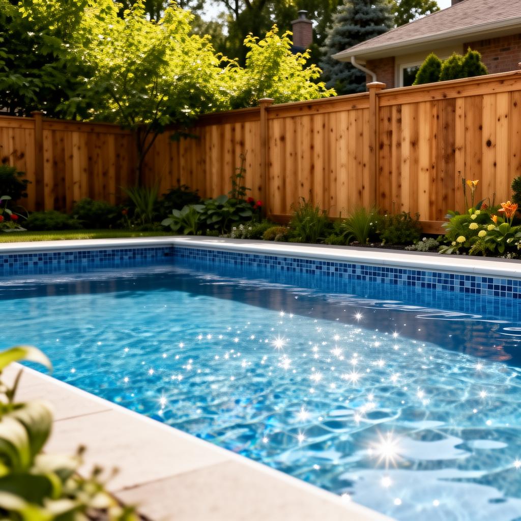 Pool technician vacuuming an inground pool in Toronto